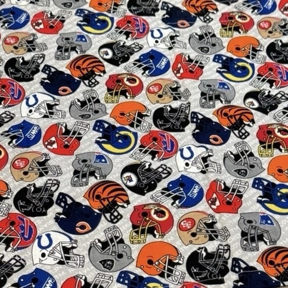 Vintage Handmade NFL Team Logo Valance 58x19 Rod Pocket 90s Football Helmet